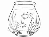 Coloring Fish Bowl Tank Empty Printable Pages Animal Constellation Popular Coloringhome sketch template