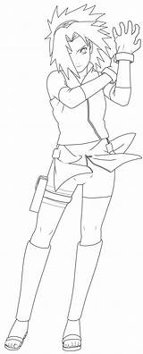 Sakura Haruno Lineart Deviantart sketch template