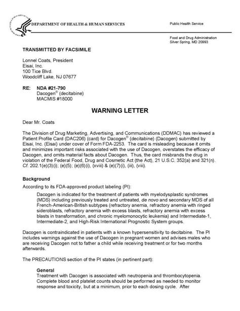 warning letter  premium