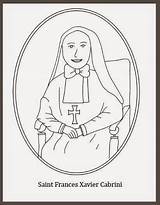 Saint Saints Cabrini Coloring Visit Catholic sketch template