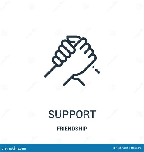 support icon vector  friendship collection thin  support