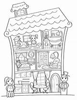 Dollhouse Coloring Pages Doll House Printable Colouring Drawing Kids Paper Book Museprintables Pdf Choose Board Popular sketch template