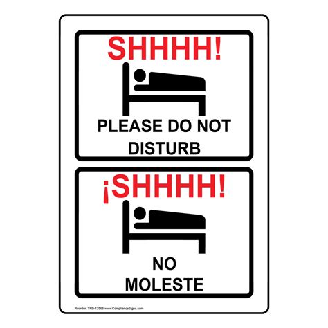 Shhhh Please Do Not Disturb Bilingual Sign Trb 13566 Do Not Disturb