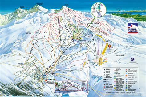 sierra nevada piste map plan  ski slopes  lifts onthesnow