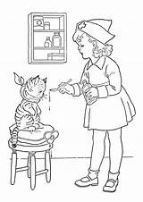 Nurse Coloring Pages Playing Kids sketch template