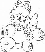 Peach Coloring Pages Baby Mario Princess Colouring Popular Kart sketch template