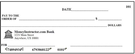 fake check template printable checks blank check business checks