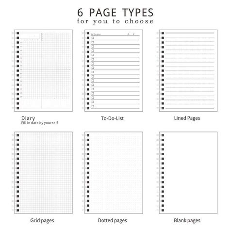 clear spiral bound   notebook dotted grid lined   diar