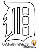 Tigers Coloring Stencil Mlb sketch template