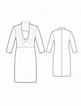 Patterns Cowl Neck Dress Sewing Knit Incet Deep Bootstrapfashion Designer Custom Fit Fashion sketch template