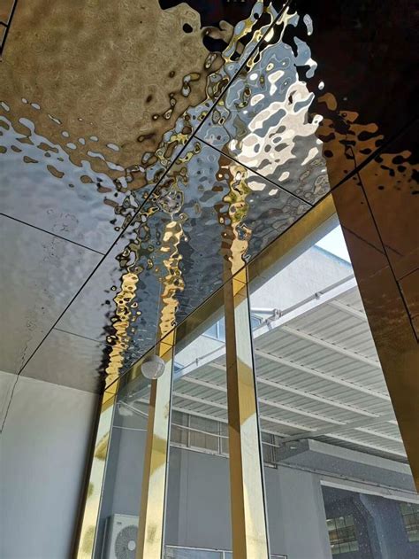metal ceiling water ripples cafe interior design metal ceiling