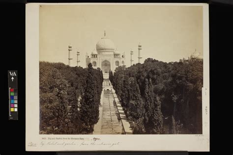 taj and garden from the entrance gate agra bourne samuel vanda search the collections