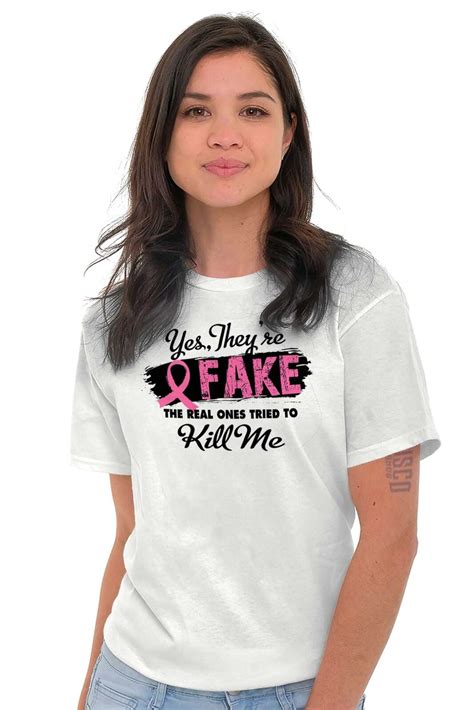 fake boobs real ones tried to kill me t womens graphic crewneck t