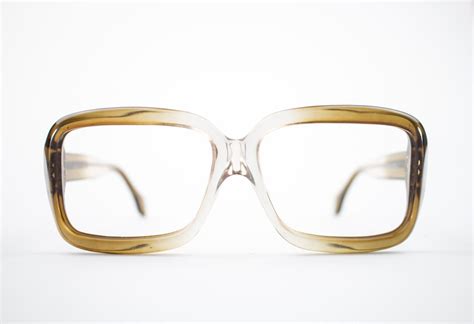 70s Vintage Eyeglasses Clear Brown Glasses 1970s Square Etsy
