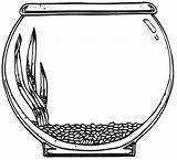 Fish Bowl Coloring Empty Pages Clipart sketch template