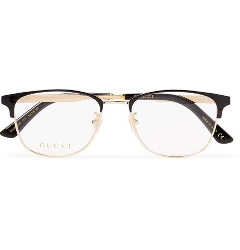 gucci d frame gold tone and acetate optical glasses in black for men lyst