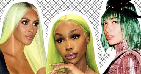 the green hair trend on kim kardashian west sza dua lipa