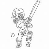 Cricketer Coloring Paintball Depositphotos sketch template