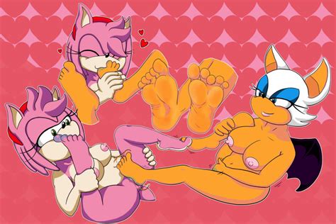 Rule 34 5 Fingers 5 Toes Amy Rose Barefoot Big Breasts Blue Eyes