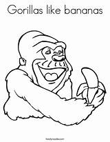 Coloring Gorillas Bananas Gorilla Favorites Login Add Banana Eating sketch template