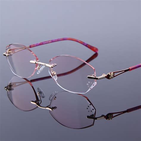 Rhinestone Eyeglass Women Luxurious Reading Glasses Rimless Female High