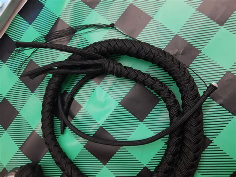 Black Pocket Whip Paracord Single Tail Whip 2 5 Foot Small Etsy