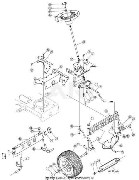 troy bilt bxtg super bronco  parts diagram  steering front axle