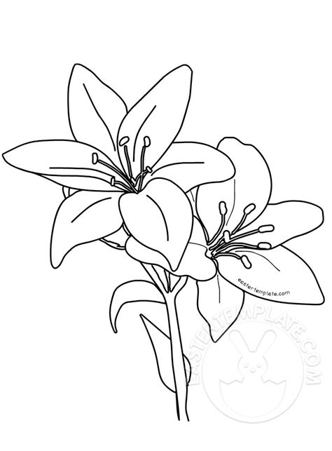 printable easter lilies template easter template