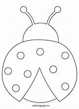 Ladybug Outline Coloring Printable Crafts Templates Clipart Felt Choose Board sketch template