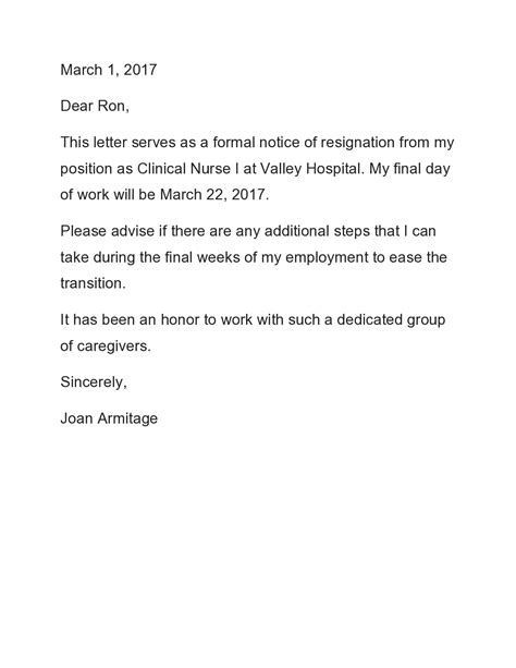 stunning info  resignation letter format hospital warehouse resume