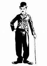 Coloring Charlie Chaplin Large sketch template