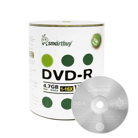 100 Pack Smartbuy 16x Dvd R 4 7gb 120min Logo Non Printable Data