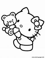 Kitty Bear Teddy Coloring Hello Holding Pages Printable High Book Color Popular sketch template