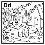 Coloring Dog Alphabet Colorless Letter Book Preview sketch template