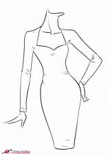 Drawing Template Dress Model Clothes Drawings Paintingvalley sketch template