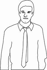 Outline Man Tie Clipart Person Wearing Clip Printable Svg Cliparts sketch template