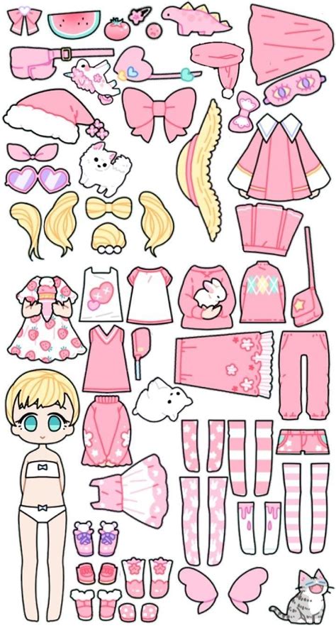 A Paper Doll With Lots Of Clothes And Accessories