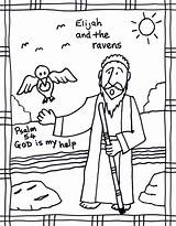 Elijah Ravens Coloring Bible Clip Sheet Story sketch template