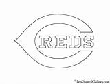 Reds Cincinnati Logo Stencil Mlb sketch template