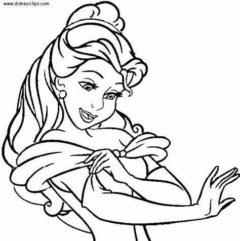 printable disney princess belle coloring pages