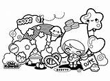 Kawaii Coloring Cute Pages Adults Chic Characters Drawing sketch template