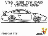 Coloring Pages Fathers Birthday Car Card Cars Dad Porsche Printable Greeting Kids Big Yescoloring Book Boss Popular sketch template