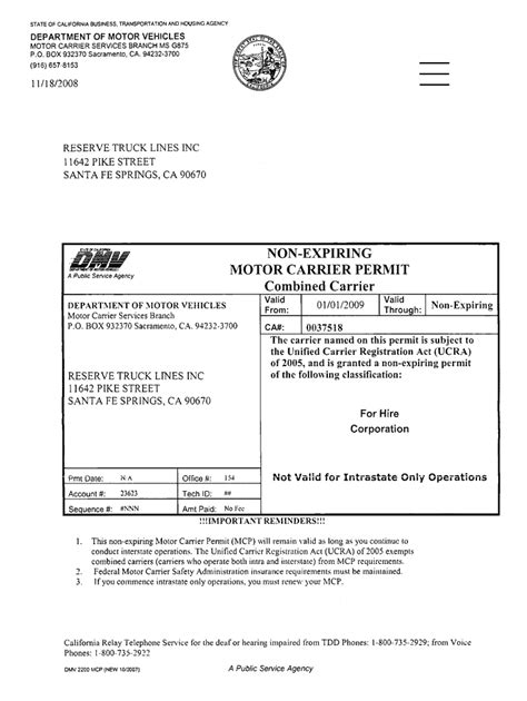 motor carrier permit renewal fill  printable fillable blank