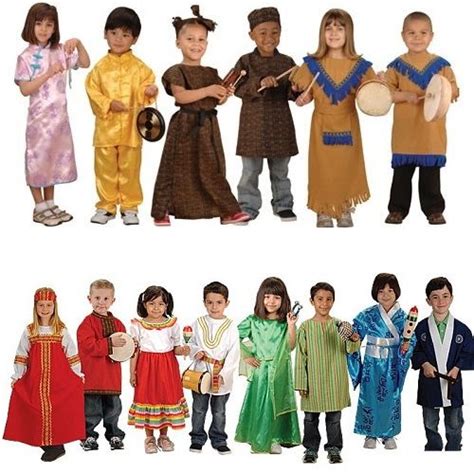 set of 14 costumes from around the world around the