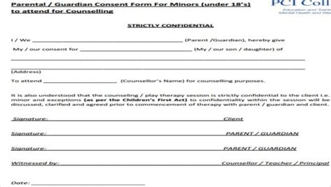 free 7 counseling consent forms in sample example