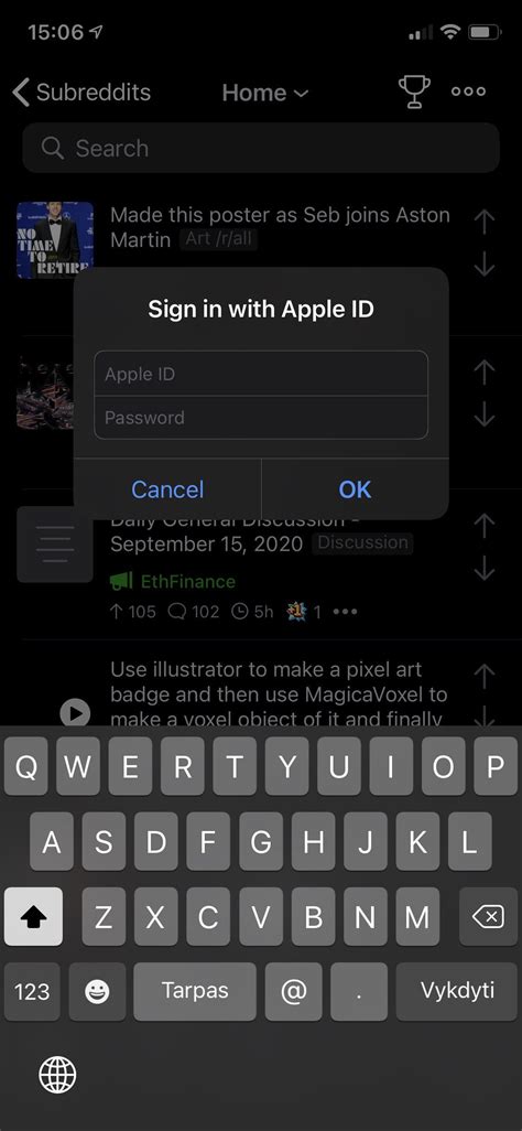 sign    apple account  time  launch  app apolloappbeta