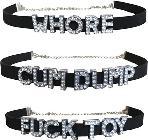 3 pack choker necklaces cum dump whore fck toy sexy