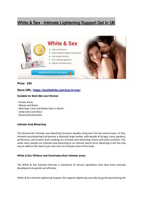 White Sex Intimate Lightening Support Gel In Uk