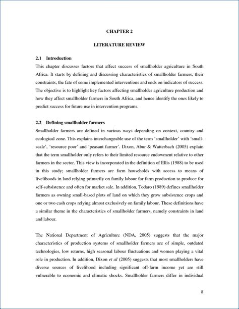 literature review format template