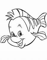 Coloring Pages Fish Flounder Nemo Disney Cartoon Mermaid Visit Little sketch template